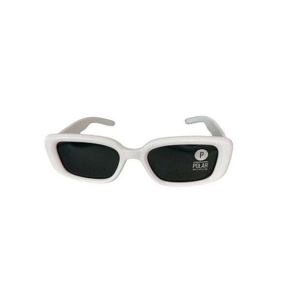 Kreedom Polarized Sunglasses White Frame With Dark Lenses UV Protection Chic NEW - Picture 1 of 6